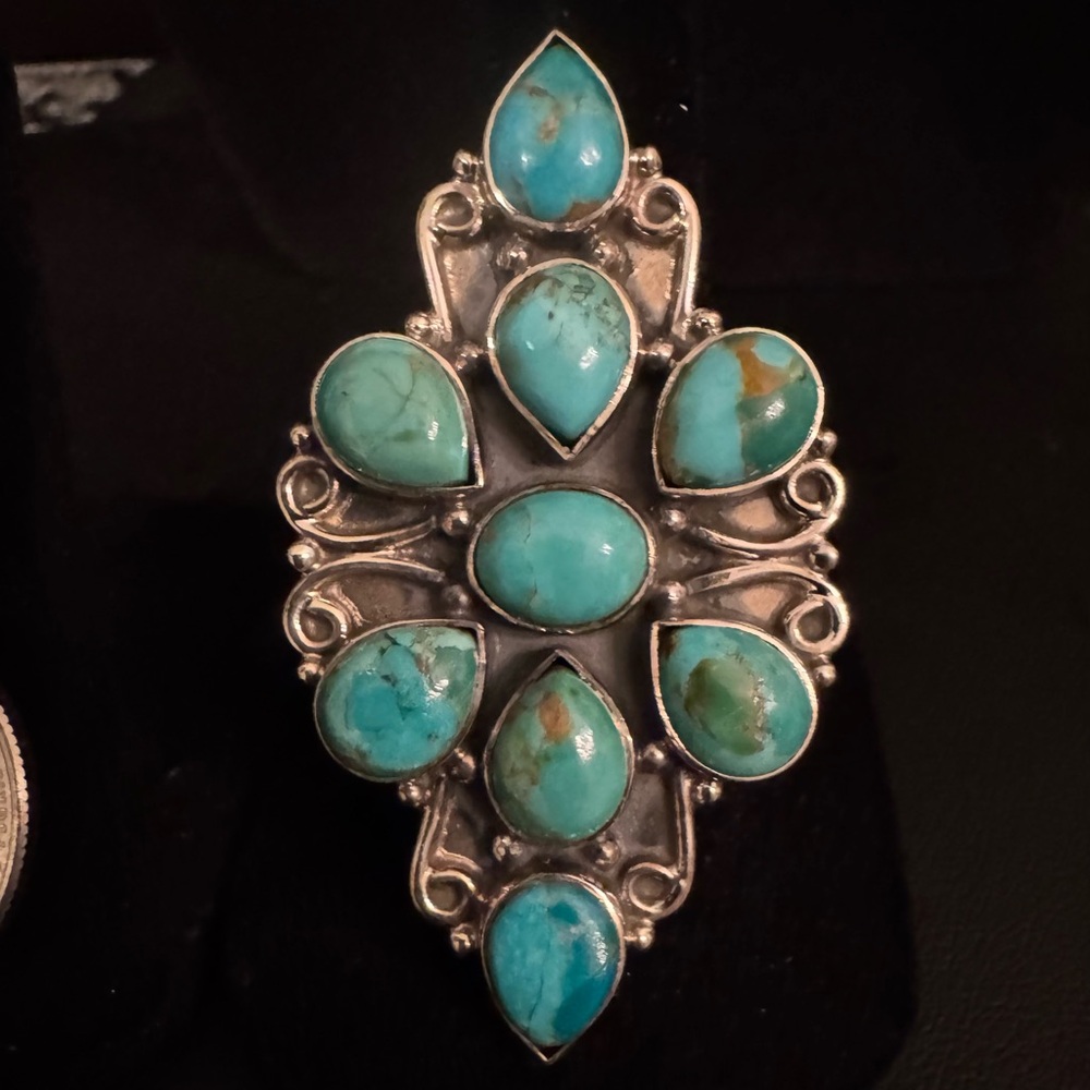 Turquoise and sterling Silver Statement Ring